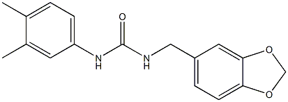 1-(1,3-benzodioxol-5-ylmethyl)-3-(3,4-dimethylphenyl)urea Struktur