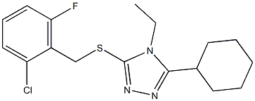 3-[(2-chloro-6-fluorophenyl)methylsulfanyl]-5-cyclohexyl-4-ethyl-1,2,4-triazole Struktur