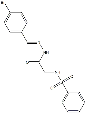 2-(benzenesulfonamido)-N-[(E)-(4-bromophenyl)methylideneamino]acetamide Struktur