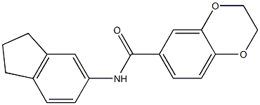 N-(2,3-dihydro-1H-inden-5-yl)-2,3-dihydro-1,4-benzodioxine-6-carboxamide Struktur