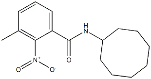 N-cyclooctyl-3-methyl-2-nitrobenzamide Struktur