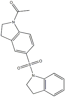 1-[5-(2,3-dihydroindol-1-ylsulfonyl)-2,3-dihydroindol-1-yl]ethanone Struktur