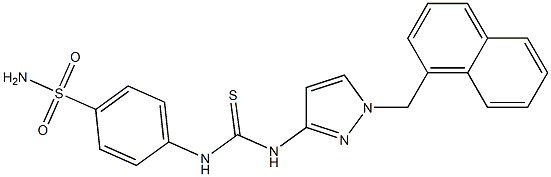 1-[1-(naphthalen-1-ylmethyl)pyrazol-3-yl]-3-(4-sulfamoylphenyl)thiourea Struktur