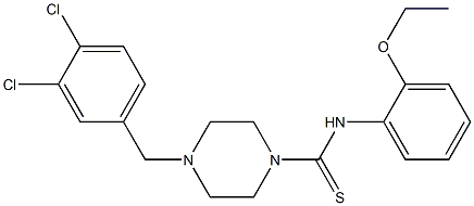 4-[(3,4-dichlorophenyl)methyl]-N-(2-ethoxyphenyl)piperazine-1-carbothioamide Struktur