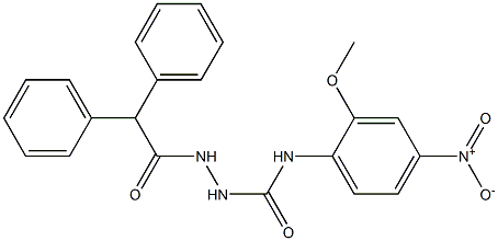 1-[(2,2-diphenylacetyl)amino]-3-(2-methoxy-4-nitrophenyl)urea Struktur