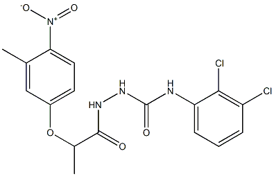 1-(2,3-dichlorophenyl)-3-[2-(3-methyl-4-nitrophenoxy)propanoylamino]urea Struktur