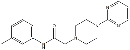 N-(3-methylphenyl)-2-(4-pyrimidin-2-ylpiperazin-1-yl)acetamide Struktur