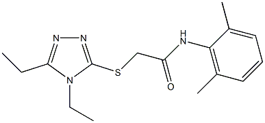 2-[(4,5-diethyl-1,2,4-triazol-3-yl)sulfanyl]-N-(2,6-dimethylphenyl)acetamide Struktur