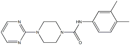 N-(3,4-dimethylphenyl)-4-pyrimidin-2-ylpiperazine-1-carboxamide Struktur