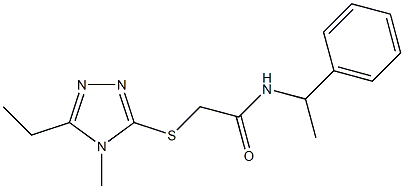 2-[(5-ethyl-4-methyl-1,2,4-triazol-3-yl)sulfanyl]-N-(1-phenylethyl)acetamide Struktur