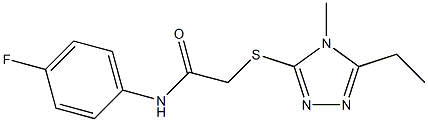 2-[(5-ethyl-4-methyl-1,2,4-triazol-3-yl)sulfanyl]-N-(4-fluorophenyl)acetamide Struktur