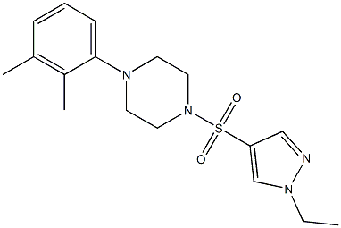 1-(2,3-dimethylphenyl)-4-(1-ethylpyrazol-4-yl)sulfonylpiperazine Struktur