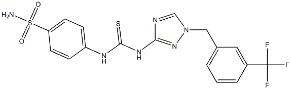 1-(4-sulfamoylphenyl)-3-[1-[[3-(trifluoromethyl)phenyl]methyl]-1,2,4-triazol-3-yl]thiourea Struktur