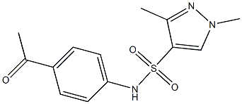 N-(4-acetylphenyl)-1,3-dimethylpyrazole-4-sulfonamide Struktur