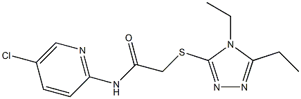 N-(5-chloropyridin-2-yl)-2-[(4,5-diethyl-1,2,4-triazol-3-yl)sulfanyl]acetamide Struktur