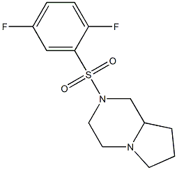 2-(2,5-difluorophenyl)sulfonyl-3,4,6,7,8,8a-hexahydro-1H-pyrrolo[1,2-a]pyrazine Struktur