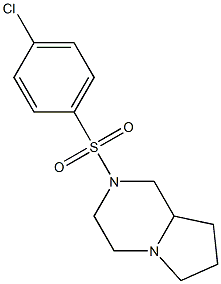 2-(4-chlorophenyl)sulfonyl-3,4,6,7,8,8a-hexahydro-1H-pyrrolo[1,2-a]pyrazine Struktur