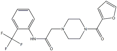 2-[4-(furan-2-carbonyl)piperazin-1-yl]-N-[2-(trifluoromethyl)phenyl]acetamide Struktur