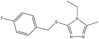 4-ethyl-3-[(4-fluorophenyl)methylsulfanyl]-5-methyl-1,2,4-triazole Struktur