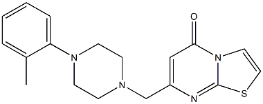 7-[[4-(2-methylphenyl)piperazin-1-yl]methyl]-[1,3]thiazolo[3,2-a]pyrimidin-5-one Struktur