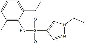 1-ethyl-N-(2-ethyl-6-methylphenyl)pyrazole-4-sulfonamide Struktur