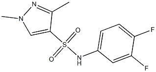 N-(3,4-difluorophenyl)-1,3-dimethylpyrazole-4-sulfonamide Struktur