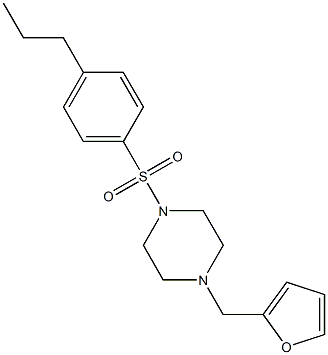 1-(furan-2-ylmethyl)-4-(4-propylphenyl)sulfonylpiperazine Struktur