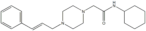 N-cyclohexyl-2-[4-[(E)-3-phenylprop-2-enyl]piperazin-1-yl]acetamide Struktur