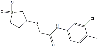 N-(3-chloro-4-methylphenyl)-2-(1,1-dioxothiolan-3-yl)sulfanylacetamide Struktur