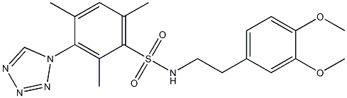 N-[2-(3,4-dimethoxyphenyl)ethyl]-2,4,6-trimethyl-3-(tetrazol-1-yl)benzenesulfonamide Struktur