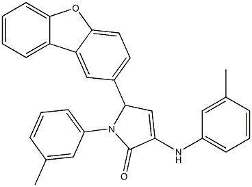 2-dibenzofuran-2-yl-4-(3-methylanilino)-1-(3-methylphenyl)-2H-pyrrol-5-one Struktur