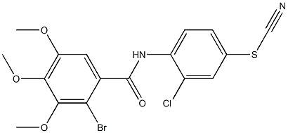 [4-[(2-bromo-3,4,5-trimethoxybenzoyl)amino]-3-chlorophenyl] thiocyanate Struktur