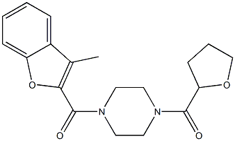 [4-(3-methyl-1-benzofuran-2-carbonyl)piperazin-1-yl]-(oxolan-2-yl)methanone Struktur