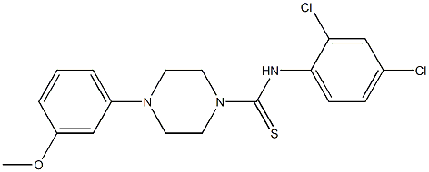 N-(2,4-dichlorophenyl)-4-(3-methoxyphenyl)piperazine-1-carbothioamide Struktur