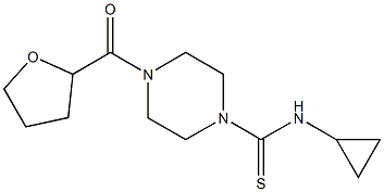 N-cyclopropyl-4-(oxolane-2-carbonyl)piperazine-1-carbothioamide Struktur