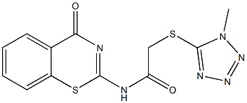 2-(1-methyltetrazol-5-yl)sulfanyl-N-(4-oxo-1,3-benzothiazin-2-yl)acetamide Struktur