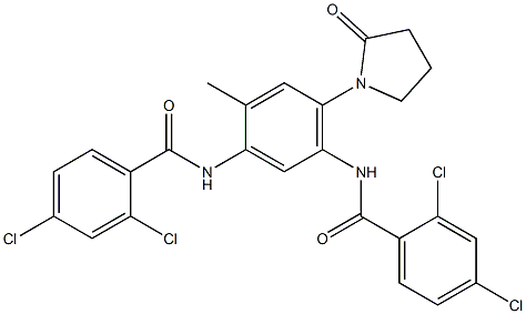 2,4-dichloro-N-[5-[(2,4-dichlorobenzoyl)amino]-2-methyl-4-(2-oxopyrrolidin-1-yl)phenyl]benzamide Struktur