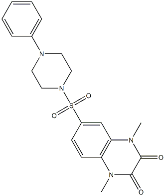 1,4-dimethyl-6-(4-phenylpiperazin-1-yl)sulfonylquinoxaline-2,3-dione Struktur