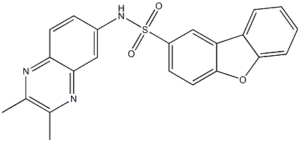 N-(2,3-dimethylquinoxalin-6-yl)dibenzofuran-2-sulfonamide Struktur