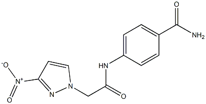 4-[[2-(3-nitropyrazol-1-yl)acetyl]amino]benzamide Struktur