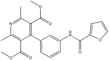 dimethyl 4-[3-(furan-2-carbonylamino)phenyl]-2,6-dimethylpyridine-3,5-dicarboxylate Struktur