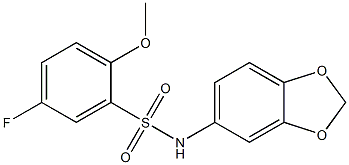 N-(1,3-benzodioxol-5-yl)-5-fluoro-2-methoxybenzenesulfonamide Struktur