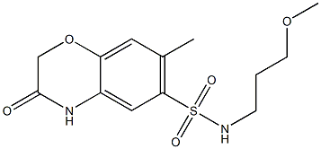 N-(3-methoxypropyl)-7-methyl-3-oxo-4H-1,4-benzoxazine-6-sulfonamide Struktur