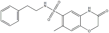 7-methyl-3-oxo-N-(2-phenylethyl)-4H-1,4-benzoxazine-6-sulfonamide Struktur