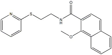 1-methoxy-N-(2-pyridin-2-ylsulfanylethyl)naphthalene-2-carboxamide Struktur