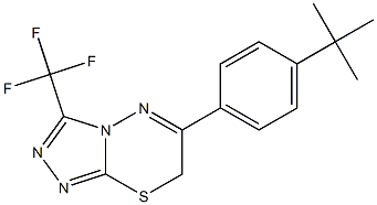 6-(4-tert-butylphenyl)-3-(trifluoromethyl)-7H-[1,2,4]triazolo[3,4-b][1,3,4]thiadiazine Struktur