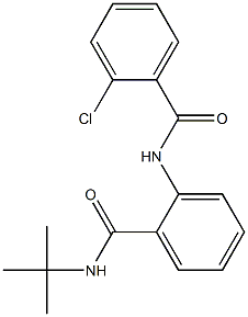 N-tert-butyl-2-[(2-chlorobenzoyl)amino]benzamide Struktur