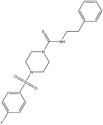 4-(4-fluorophenyl)sulfonyl-N-(2-phenylethyl)piperazine-1-carbothioamide Struktur