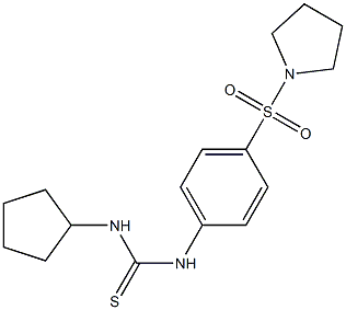 1-cyclopentyl-3-(4-pyrrolidin-1-ylsulfonylphenyl)thiourea Struktur