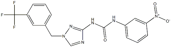 1-(3-nitrophenyl)-3-[1-[[3-(trifluoromethyl)phenyl]methyl]-1,2,4-triazol-3-yl]urea Struktur